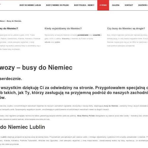 Przewozy osobowe do niemiec - Lublin
