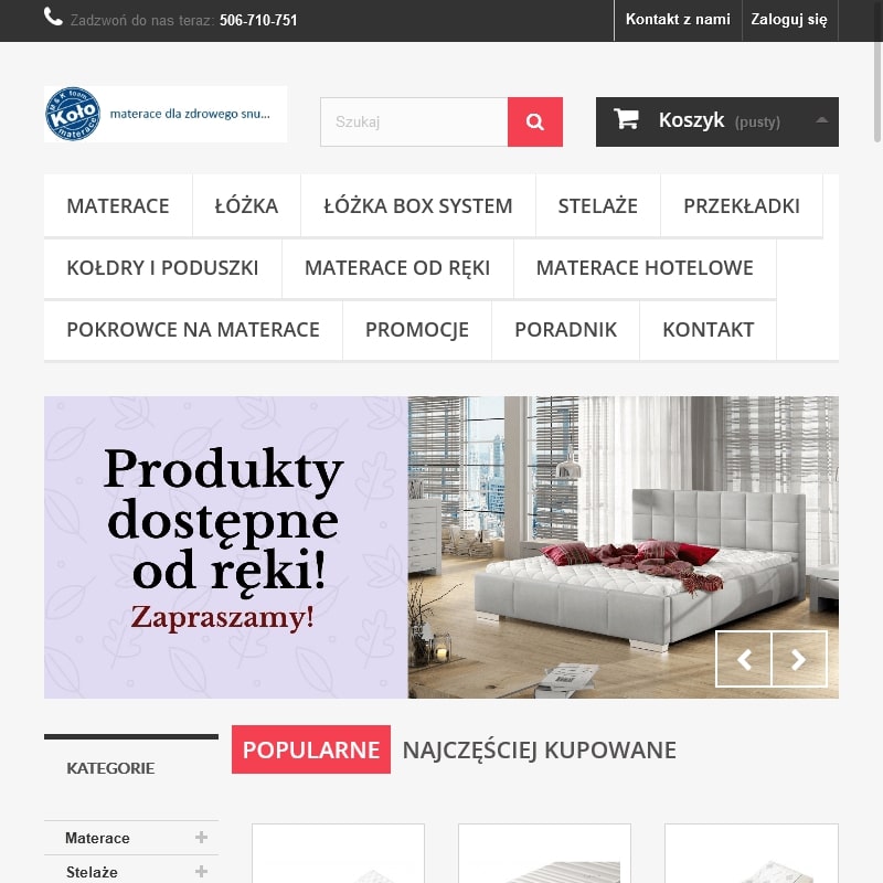 Łóżko tapicerowane z zagłówkiem w Kole