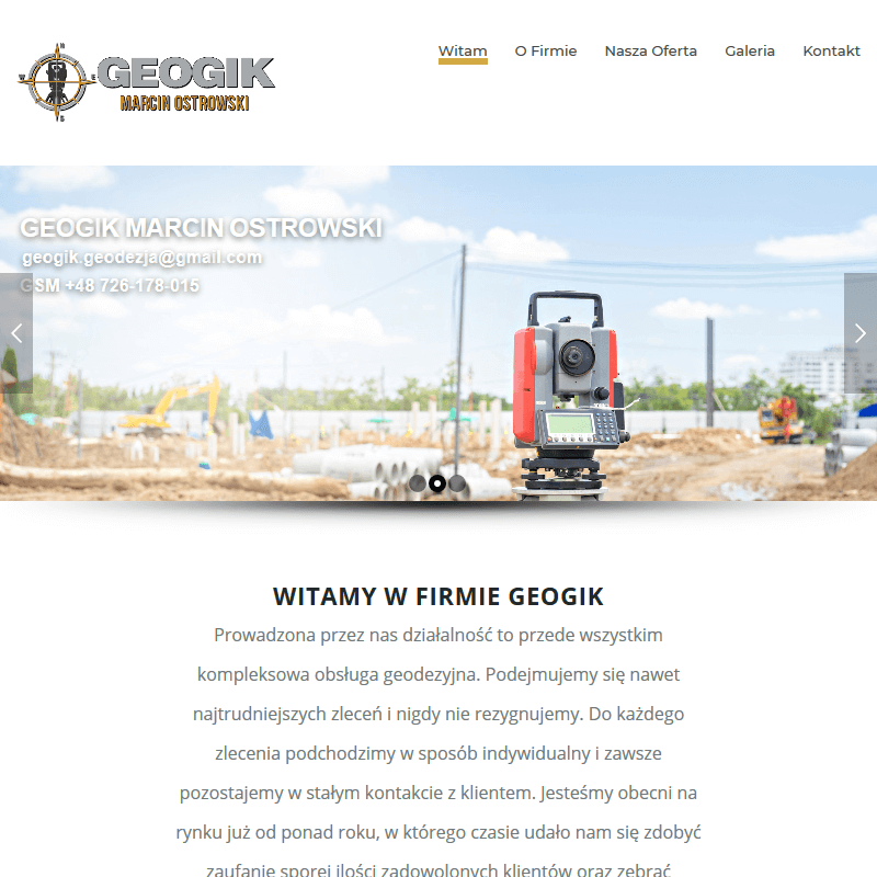 Mapa do celów projektowych geodeta - świecie