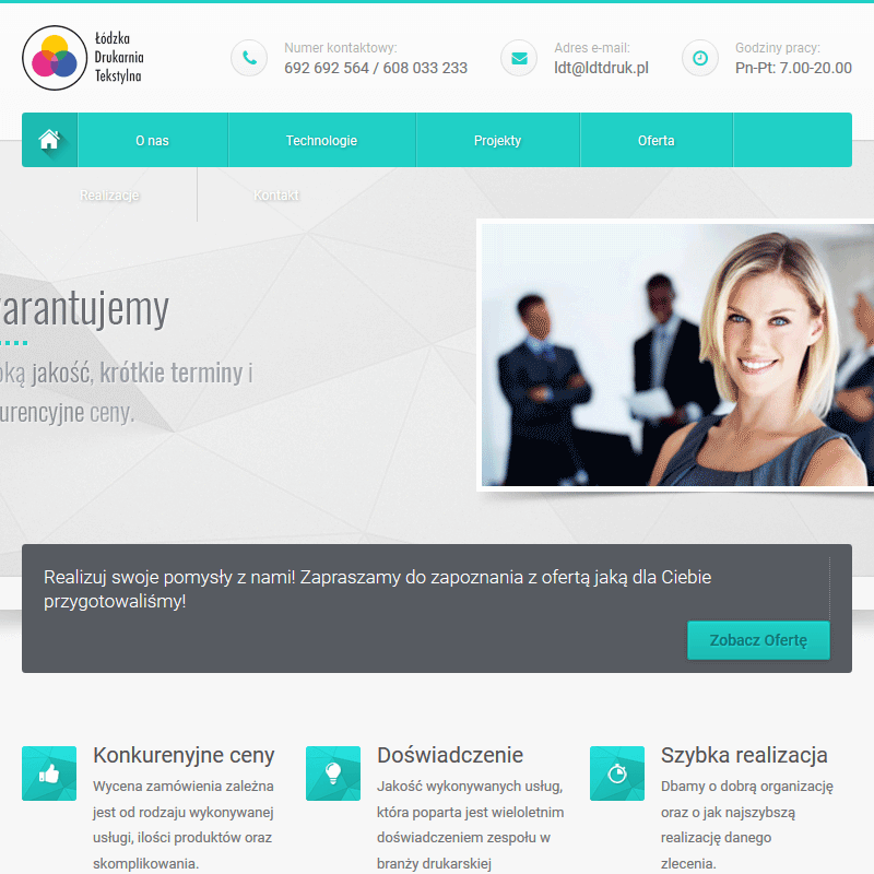 Druk na metrażu - łódź