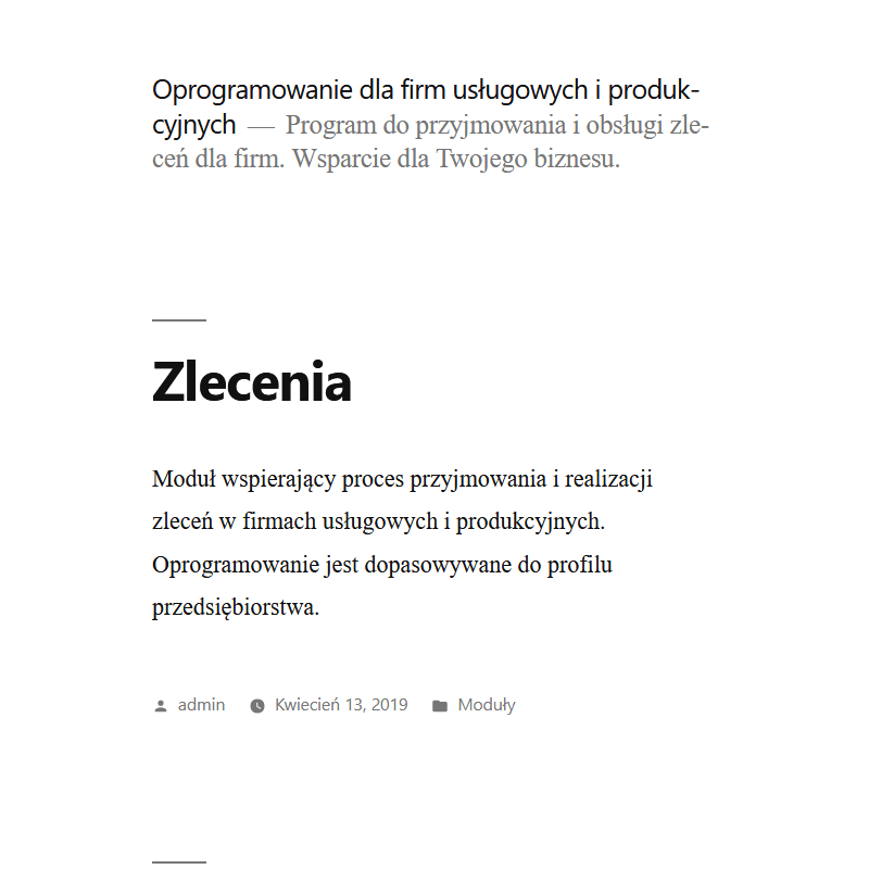 Rozszerzenie do zarządzania zleceniami