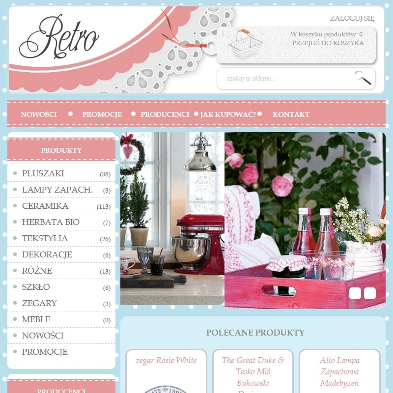 Bolesławiec - czajnik ceramiczny retro